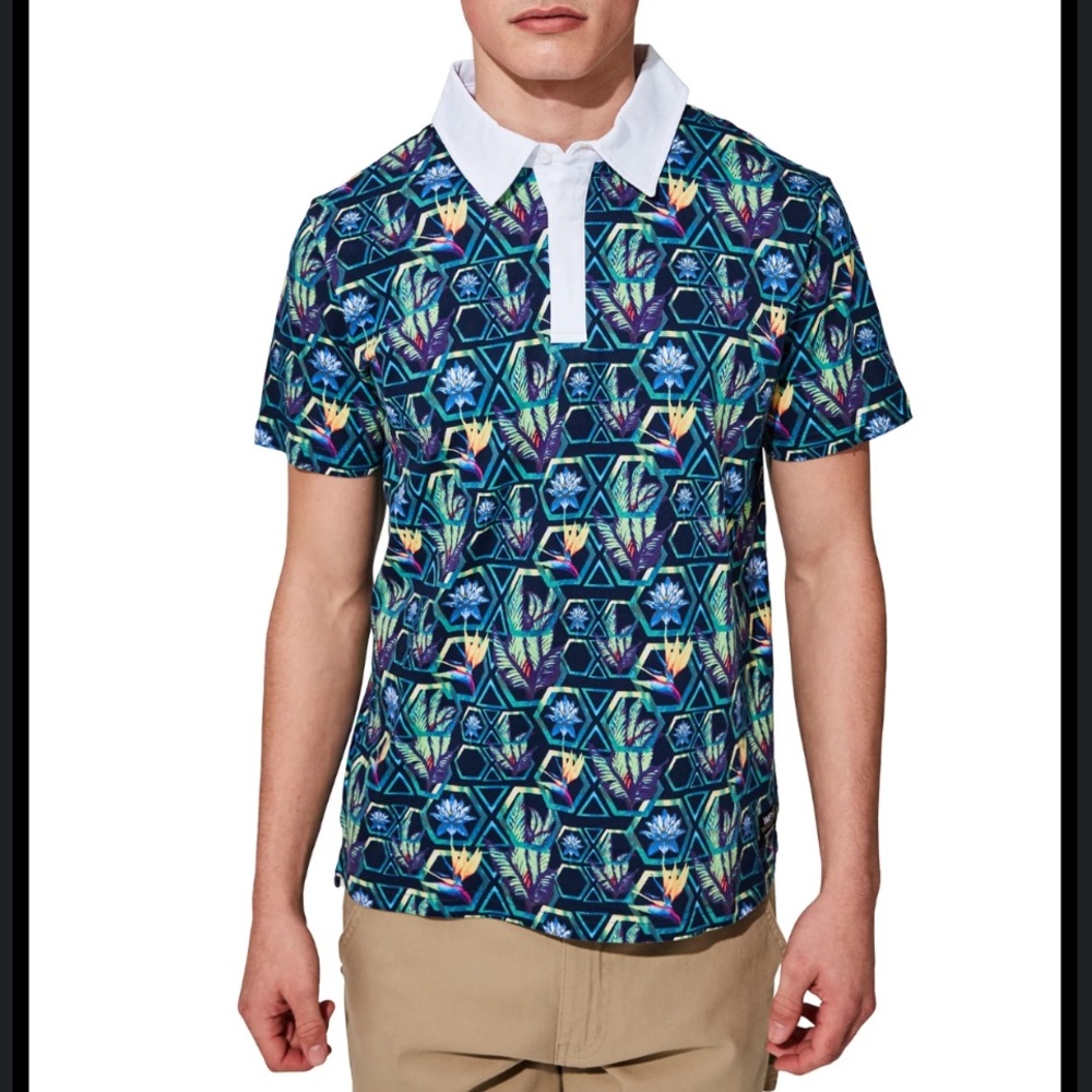 WESC Rugby Polo in Geo Floral M